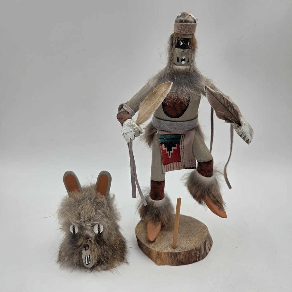 Vintage Removable Head Piece Native American "Mouse" Kachina Doll by Long